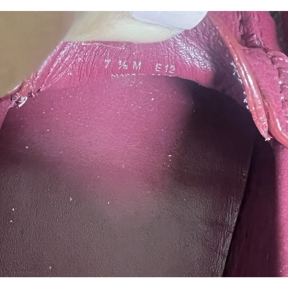 Tory Burch Cranberry Red Kendrick Driver Loafers Size 7 .5 Flats Leather - Picture 9 of 11